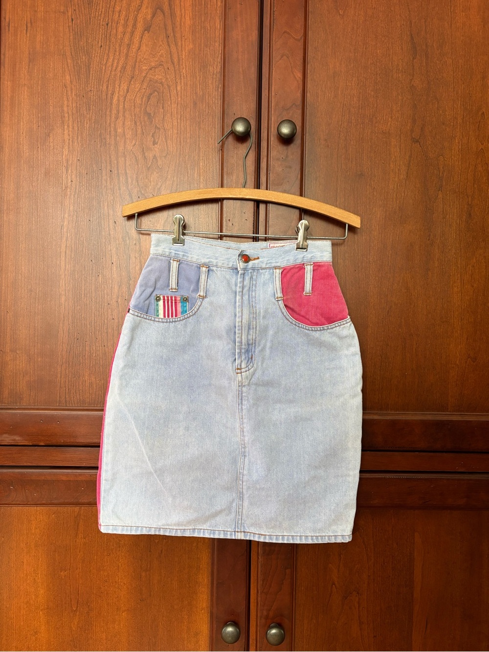 Unique vintage denim skirt